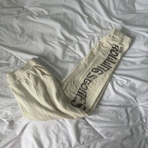 The rolling stones beige and gray sweat pants medium